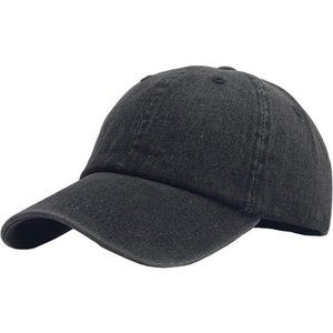 UNISEX Classic Low Profile Cotton Baseball Cap Denim Black